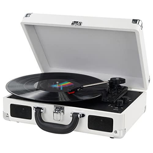 Portable Vintage Record Player with Bluetooth and Built-in Speakers