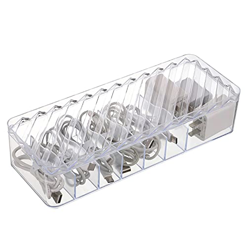 BTSKY Clear Plastic Desk Accessories Storage Box