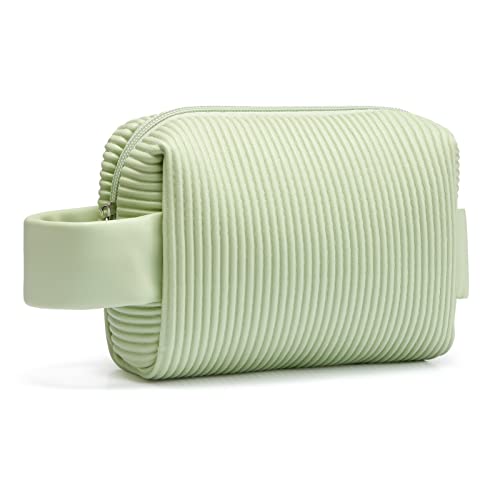 Small Makeup Bag PU Striped Leather Cosmetic Bag