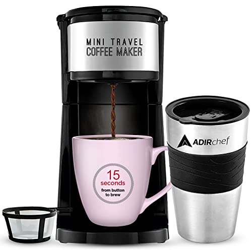 AdirChef Mini Travel Coffee Maker & Mug