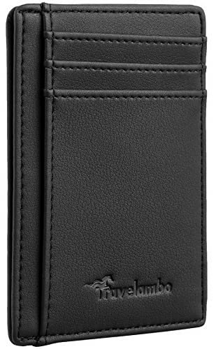 Travelambo Leather Slim Wallet RFID Blocking