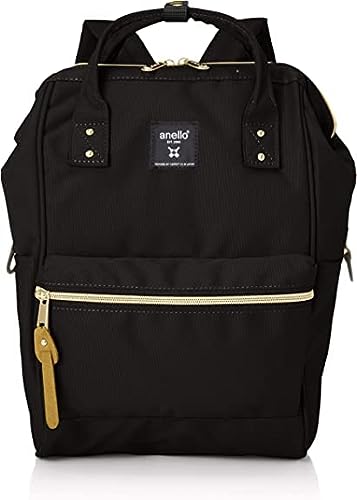 anello ATB0197Z Backpack with Clasp, S, A4 Base, Water Repellent, Black