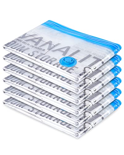 6 Pack Small Vacuum Storage Bags