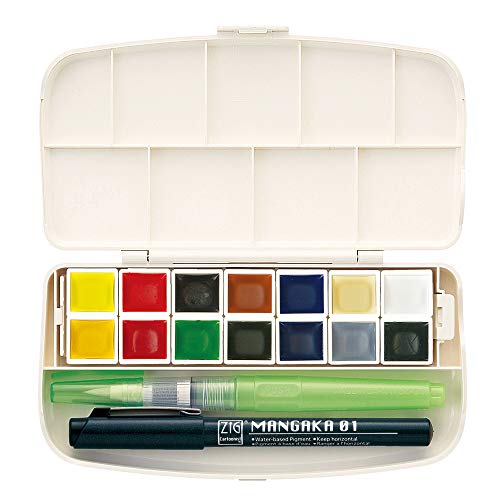 Kuretake GANSAI TAMBI Portable 14 Colors Set