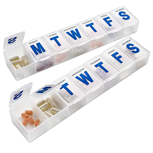 Extra Large Weekly Pill Organizer with Easy-to-Read Letters