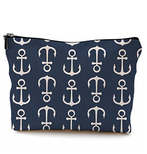 Nautical Anchor Makeup Bag - Stylish and Practical Cosmetic Pouch