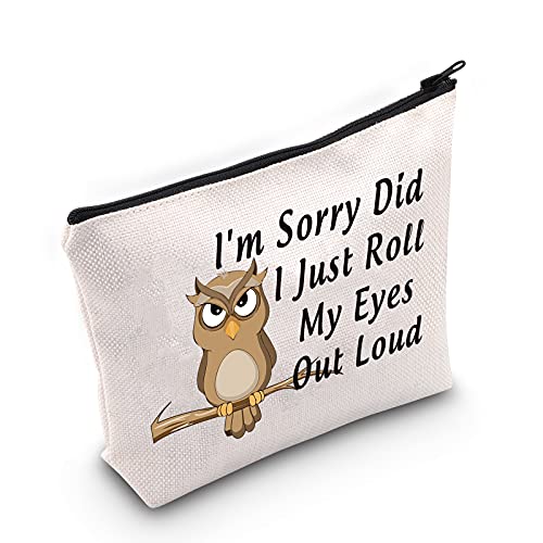 Cute Owl Cosmetic Bag - Roll My Eyes Bag