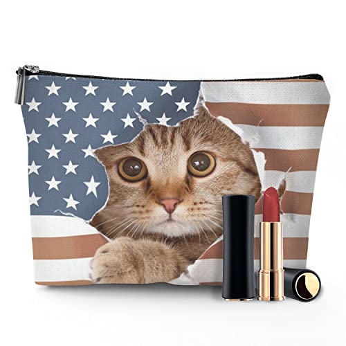 Waterproof Toiletry Bag with British Cat Design