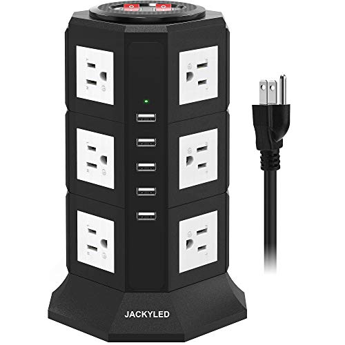 JACKYLED Surge Protector Power Strip Tower