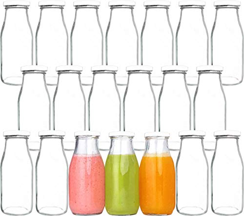 QAPPDA 12 oz Glass Bottles with Lids, Set of 20