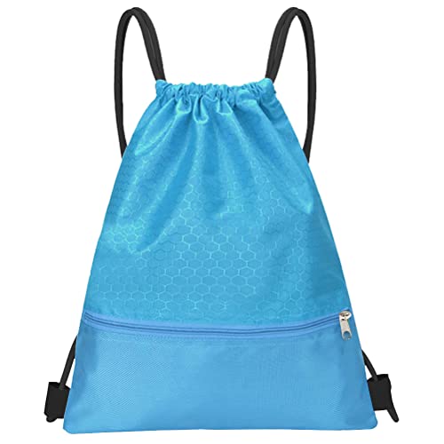 Waterproof Drawstring Backpack with Zip Pocket