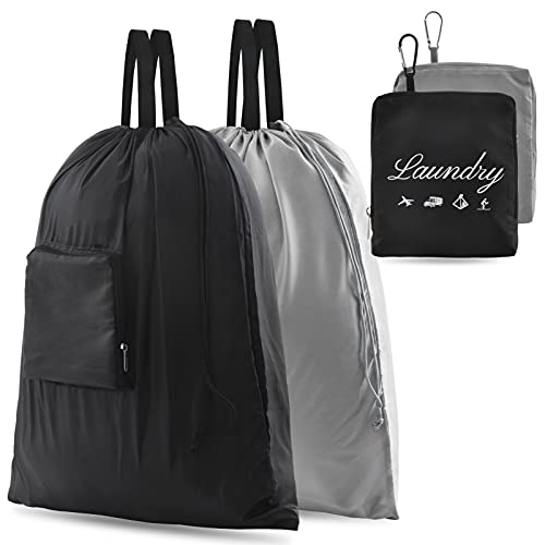 JHX Dirty Laundry Bag with Handles and Carabiner