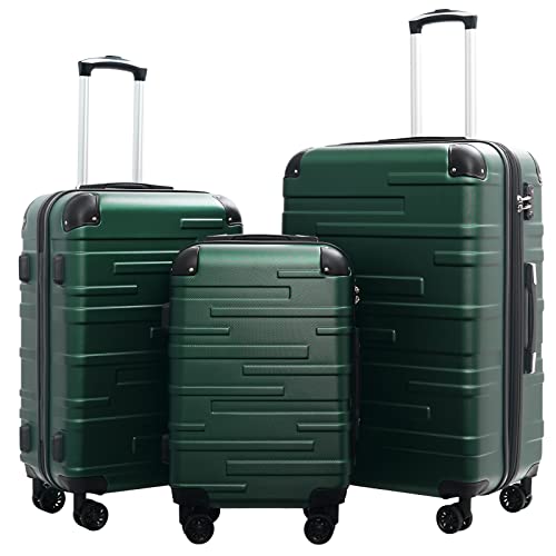 Coolife Luggage Expandable Suitcase 3 Piece Set with TSA Lock Spinner