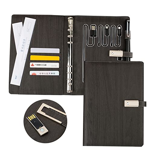 A5 Leather Binder with Power Bank