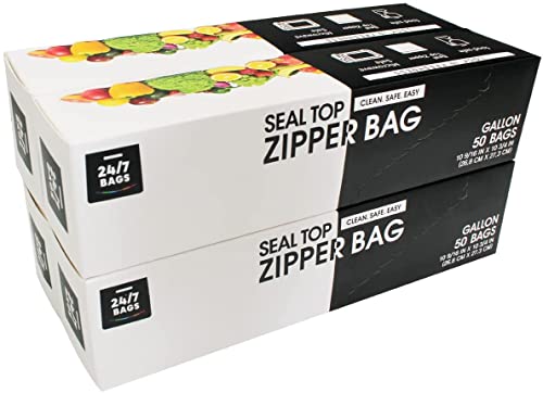 Double Zipper Storage Bags, Gallon Size