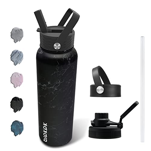 BJPKPK Insulated Water Bottles with Straw Lid