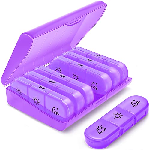 Portable Travel Pill Box 7 Day with Large Pill Containers