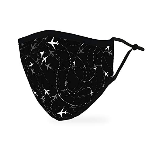 WEDDINGSTAR Cloth Face Mask with Filter Pocket - Airplane
