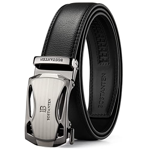 Mens Leather Ratchet Dress Belt with Adjustable Buckle