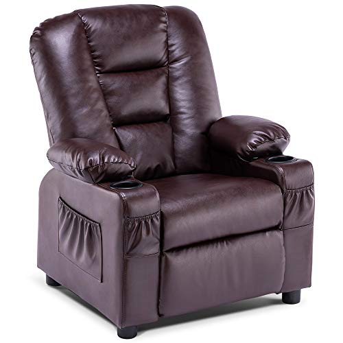 MCombo Recliner Chair for Kids with Cup Holders and Pockets