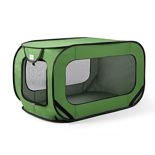 Love's cabin Portable Dog Bed - Pop Up Kennel, Green