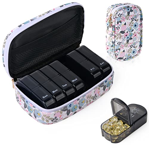 Weekly Pill Organizer Canvas Travel Medicine Box