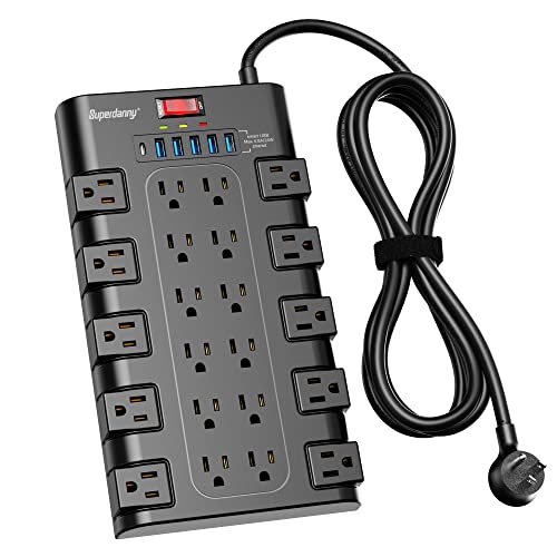 SUPERDANNY Surge Protector Power Strip