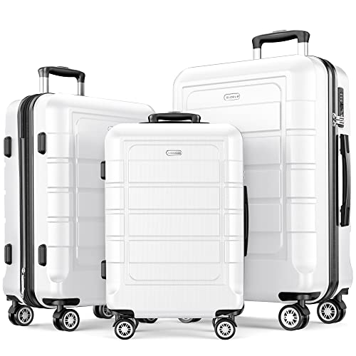 SHOWKOO Expandable PC+ABS Durable Suitcase Sets