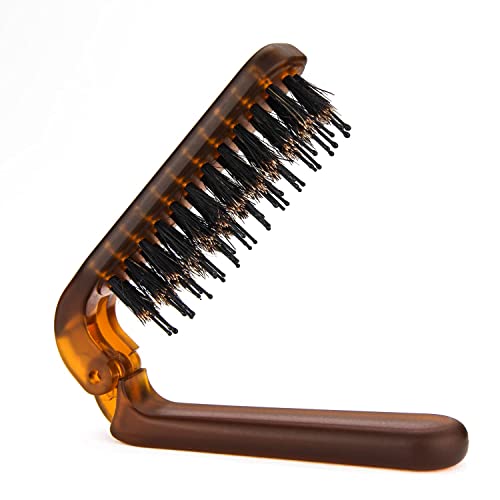 Collapsable Portable Pocket Boar Bristle Hair Brush