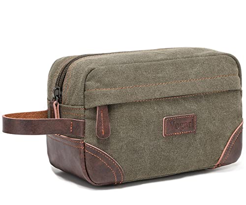 Wogarl Canvas Travel Toiletry Bag Dopp Kit (Army Green)