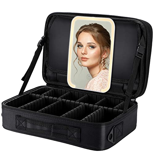 Portable Makeup Travel Case with LED Mirror