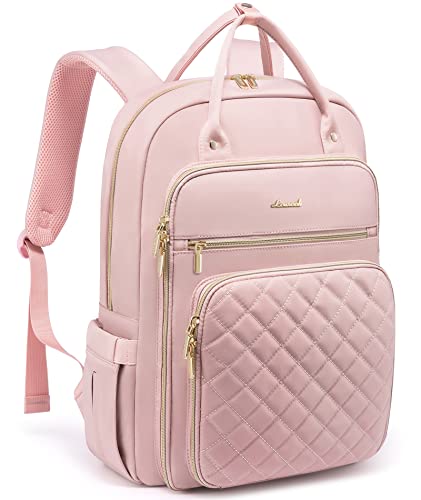 Quilted Commuter Backpack purse, Pink