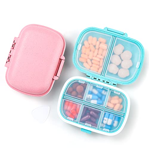 Travel Pill Organizer with 8 Compartments