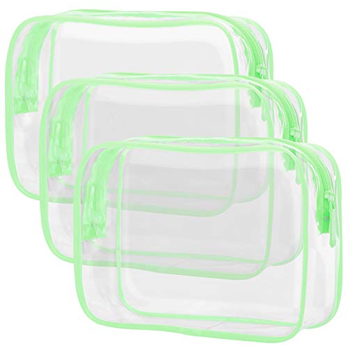 Stylish and TSA Approved Toiletry Bag by PACKISM, 3 Pack, Green