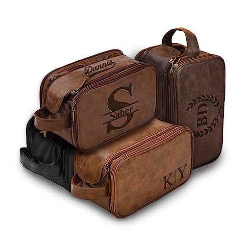 Personalized Leather Toiletry Bag for Men