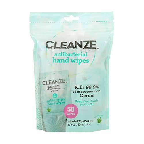 Cleanze Antibacterial Hand Sanitizing Wipes - Travel Essentials