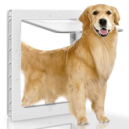 PETOUCH Plastic Pet Door for Large Dogs - 2-Way Locks, Easy to Install