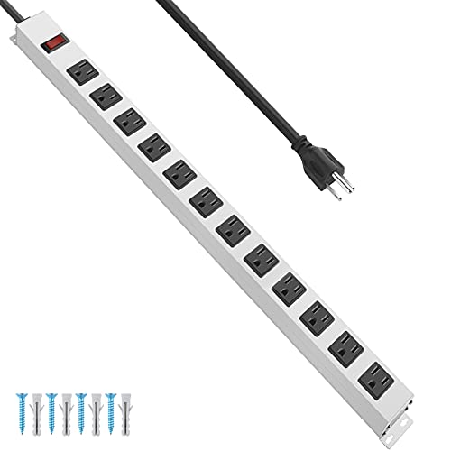 JUNNUJ Metal 12 Outlet Power Strip