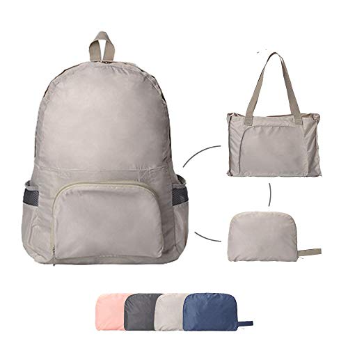 Foldable Lightweight Durable Travel Backpack - Beige