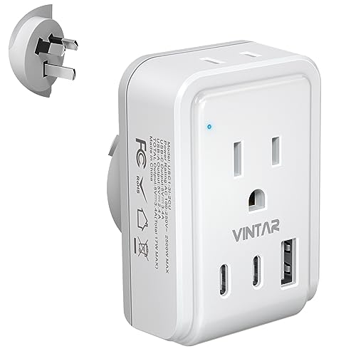 VINTAR Australia Plug Adapter with USB-C Ports - A Convenient Travel Companion