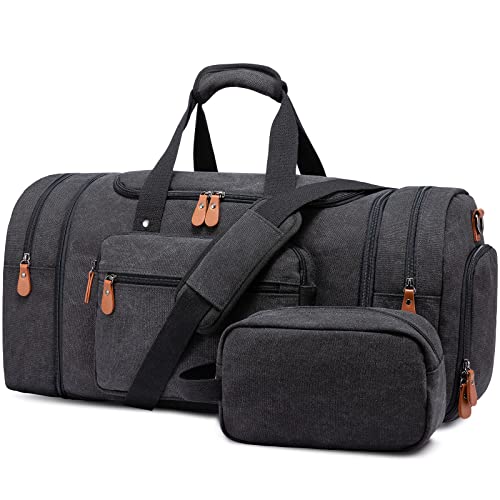 Sucipi Canvas Duffle Bag with Shoe Compartment for Travel