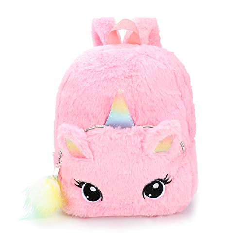 Plush Unicorn Backpack for Girls