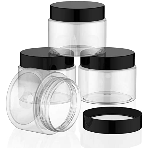 Round Clear Wide-Mouth Plastic Container Jars for Travel