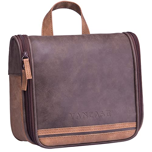 Men's Vintage Leather Hanging Toiletry Bag