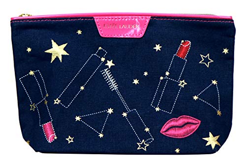 Stylish Estee Lauder Cosmetics Travel Bag - Navy Blue & Hot Pink