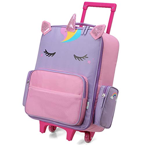 VASCHY Kids Rolling Luggage, Cute Unicorn Suitcase