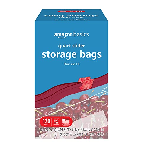Amazon Basics Slider Quart Food Storage Bags