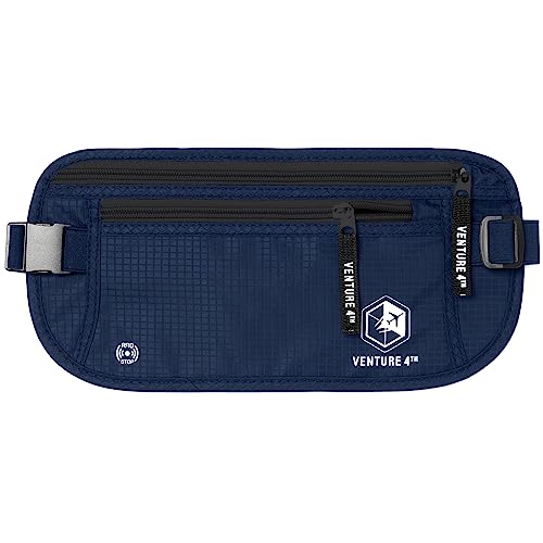 Travel Money Belt with RFID Blocking - Navy Blue