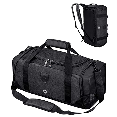 Waterproof Gym Duffle Bag Backpack for Travel - Black