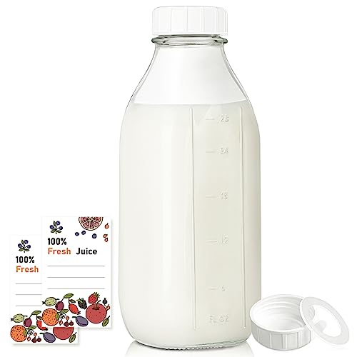 Syntic Square Glass Milk Bottles with Lids